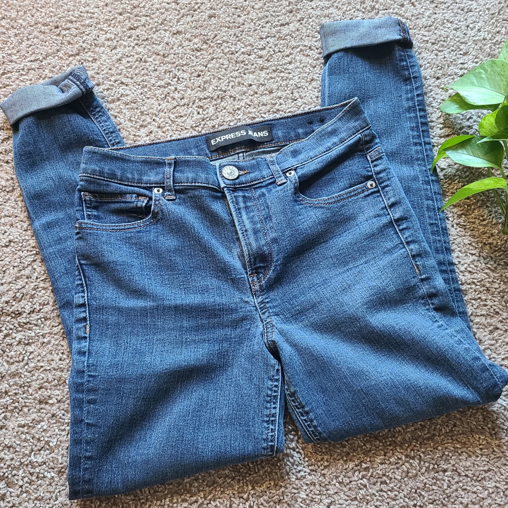 Express Brand Size 4r High Rise Denim Legging